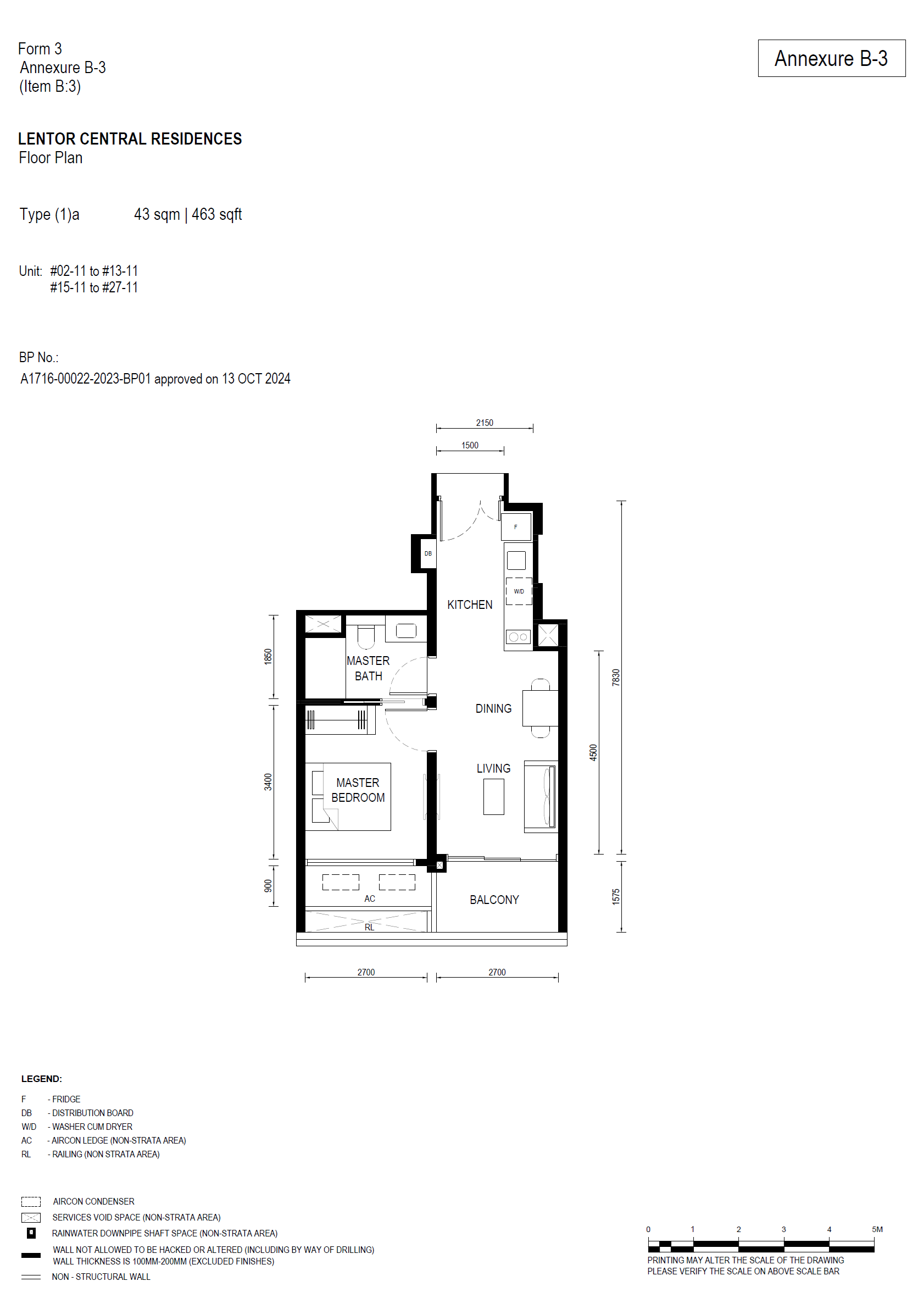 Lentor Central Residences 1 Bedroom Floor Plan 1