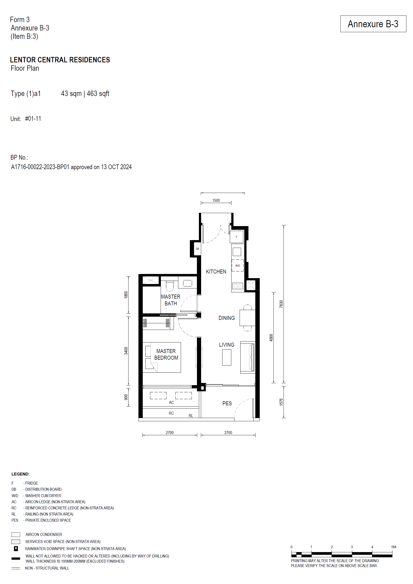Lentor Central Residences 1 Bedroom Floor Plan 2