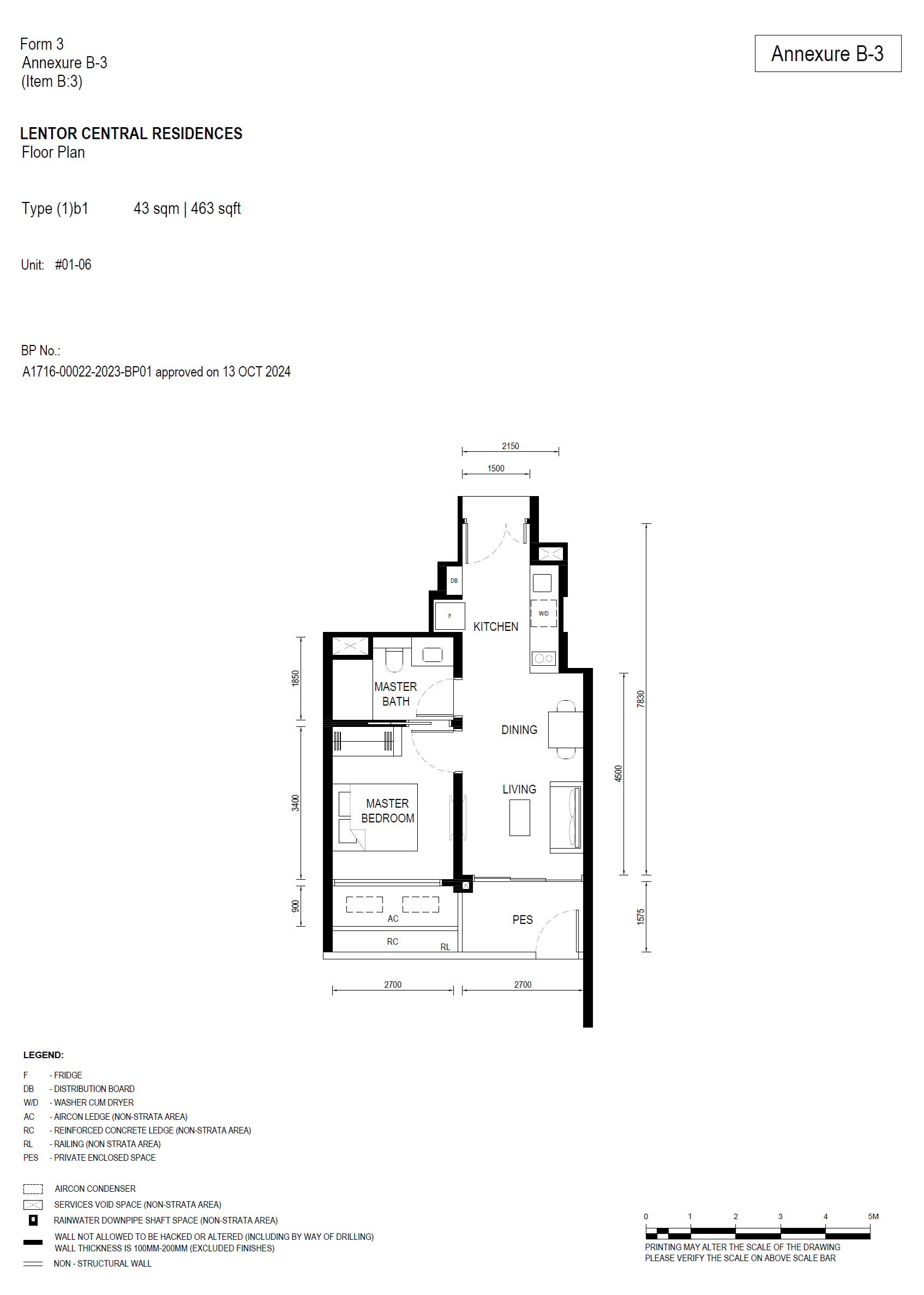 Lentor Central Residences 1 Bedroom Floor Plan 4